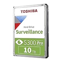 Toshiba S300 PRO 10TB Surveillance 3.5” Internal Hard Drive – CMR SATA 6 Gb/s 7200 RPM 512MB Cache - HDWTA1AUZSVAR
