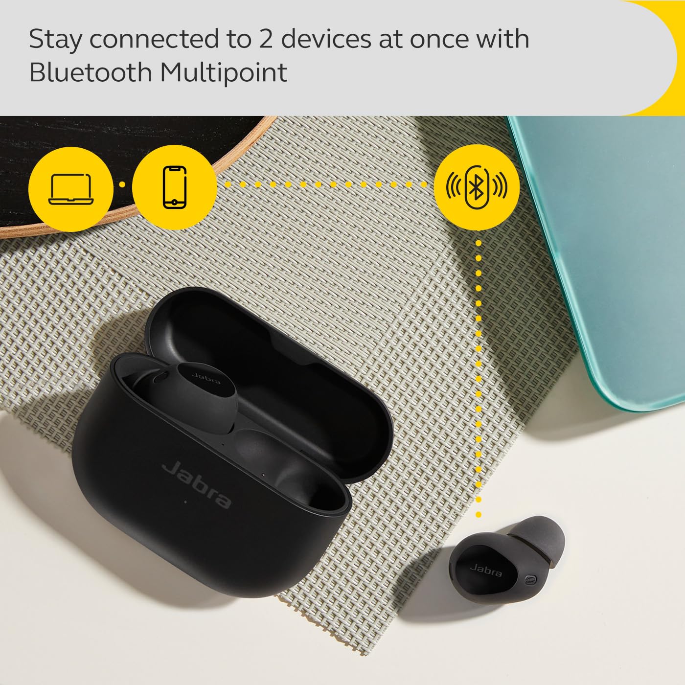 Jabra Elite 10 True Wireless Earbuds – Advanced Active Noise Cancelling Earbuds with Next-Level Dolby Atmos Surround Sound –All-Day Comfort, Multipoint Bluetooth, Wireless Charging – Gloss Black