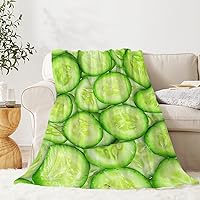 Cucumber Slices Blanket,Lightweight Flannel Fleece Love Cucumber Slices Throw Blanket Gifts for Girl All Season,Blanket for Bed/Couch/Sofa (60