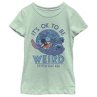 Disney Lilo & Stitch Ok Weirdo Girl's Heather Crew Tee