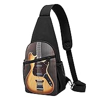 Sling Bag Crossbody for Women Fanny Pack Guitar Musical instrument Chest Bag Daypack for Hiking Travel Waist Bag