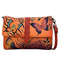 Anna by Anuschka womens 8329 Hobo Bag, Animal Butterfly Tangerine, One Size US