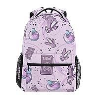 ALAZA Purple Occult Magic Backpack Purse with Multiple Pockets Name Card Personalized Travel Laptop School Book Bag, Size S/16 inch
