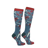 Crazy Dog T-Shirts Funny Mens Compression Socks Rugged High Socks with Tools Sports and More Compression Socks For Men