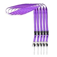 FLOWER STYLE Neck Strap, Set of 5, Flat Strap, 5 Colors Available, Strap, Neck Hanging, Mobile Strap, Camera, Smartphone, Employee ID Card, Neck Strap, Fall Prevention Strap, purple