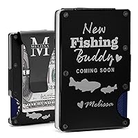 New Fishing Buddy Minimalist Slim Wallet For Men - RFID Blocking Front Pocket Credit Card Holder Outdoor Fishing Equipment Gift for Husband Son