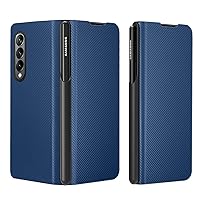 Cell Phone Case Wallet Slim Fit Case Compatible with Samsung Galaxy Z Fold 4 Case with S Pen Holder Slim Protective Case Carbon Fiber Case Ultra Thin PC Protective Cover Protective Phone Case Galaxy Z