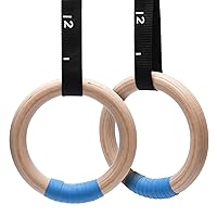 2 Pcs, 4.5m long REEHUT Gymnastic Rings Home Gym Set with Adjustable Black 