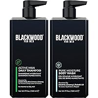 Active Man Daily Shampoo and Pure Moisture Body Wash - Sulfate Free, Paraben Free, & Cruelty Free (17 Oz)