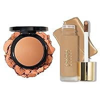 LAURA GELLER NEW YORK Double Take Powder + Liquid Foundation - Sand - Ultimate Matte Finish - Buildable Medium to Full Coverage