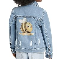 Sweet As Can Bee Toddler Denim Jacket - Bee Illustration Clothing - Bee Aesthetic Apparel