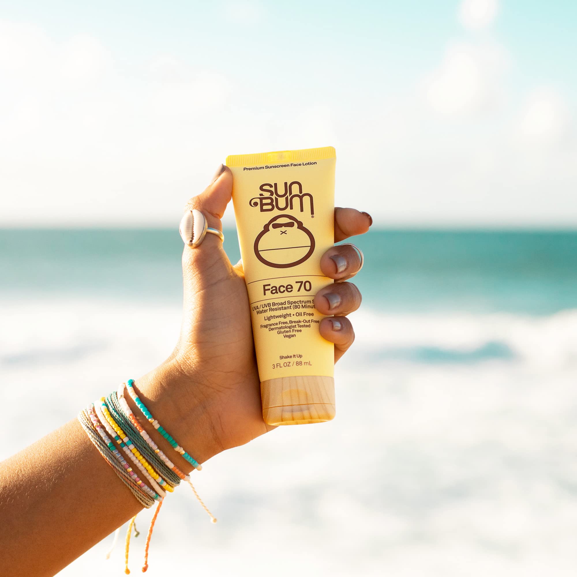 Sun Bum Original SPF 70 Sunscreen Face Lotion | Vegan and Hawaii 104 Reef Act Compliant (Octinoxate & Oxybenzone Free) Broad Spectrum Fragrance-Free Moisturizing UVA/UVB Sunscreen with Vitamin E|3oz