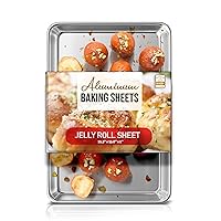 Eatex Aluminum Steel Cookie Sheet, 15” x 10” Baking Pan, Warp Resistant Cookie Sheets for Baking Nonstick, Durable Jelly Roll Pan, Durable Sheet Pans for Baking