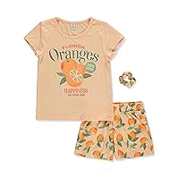 Girls' 3-Piece Oranges Shorts Set Outfit