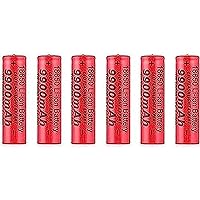 New 3.7 Volt 9900mAh Rechargeable, High Capacity Pre-Charged Rechargeable with Long Lasting Power for and Toys, 6 Pack