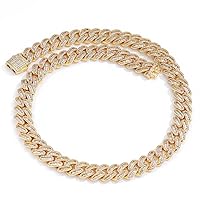 16-24 Inch Extra Shiny Cuban Link Chain for Men, Width 12mm Big Hip Hop Mens Cuban Link Chain, Solid Thick Miami Iced Out Cuban Link Necklace, Gift Box Included