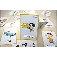 14 Illness & Disease Expression English Flash Cards, Study Cards (4.72 x 3.54 Inch) with 1 Ring, Pocket Laminated Flashcards for Ages Pre-K & K