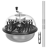 iPower Bud Trimmer Leaf Bowl Machine 19 inch Twisted Spin Cut for Hydroponics with Sharp Stainless Steel Blades Clear Visibility Dome, Solid Metal Gear Box, 19