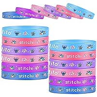 18Pcs Stitch Party Favors Stitch Birthday Party Supplies Kit Includes 18 Silicone Wristbands Bracelets for Stitch Party Decoration