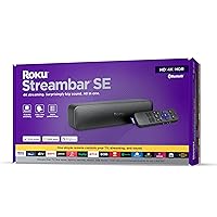Roku Streambar SE | 2-in-1 TV Soundbar with Built-in 4K/HD/HDR Streaming, Premium Speakers, & Enhanced Speech Clarity for Crisp, Clear Dialogue - Compatible with Wireless Headphones