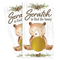 DISTINCTIVS Woodland Bear Scratch Off Party Game - 28 Cards