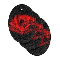ALAZA Red Rose on Black Background Natural Sponges Kitchen Cellulose Sponge for Dishes Washing Bathroom and Household Cleaning, Non-Scratch & Eco Friendly, 3 Pack
