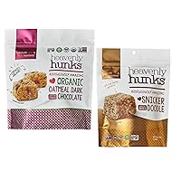 Heavenly Hunks Organic Oatmeal Dark Chocolate Chip - 22oz Bag & Heavenly Hunks Snickerdoodle - 6oz Bag (Bundled Set)