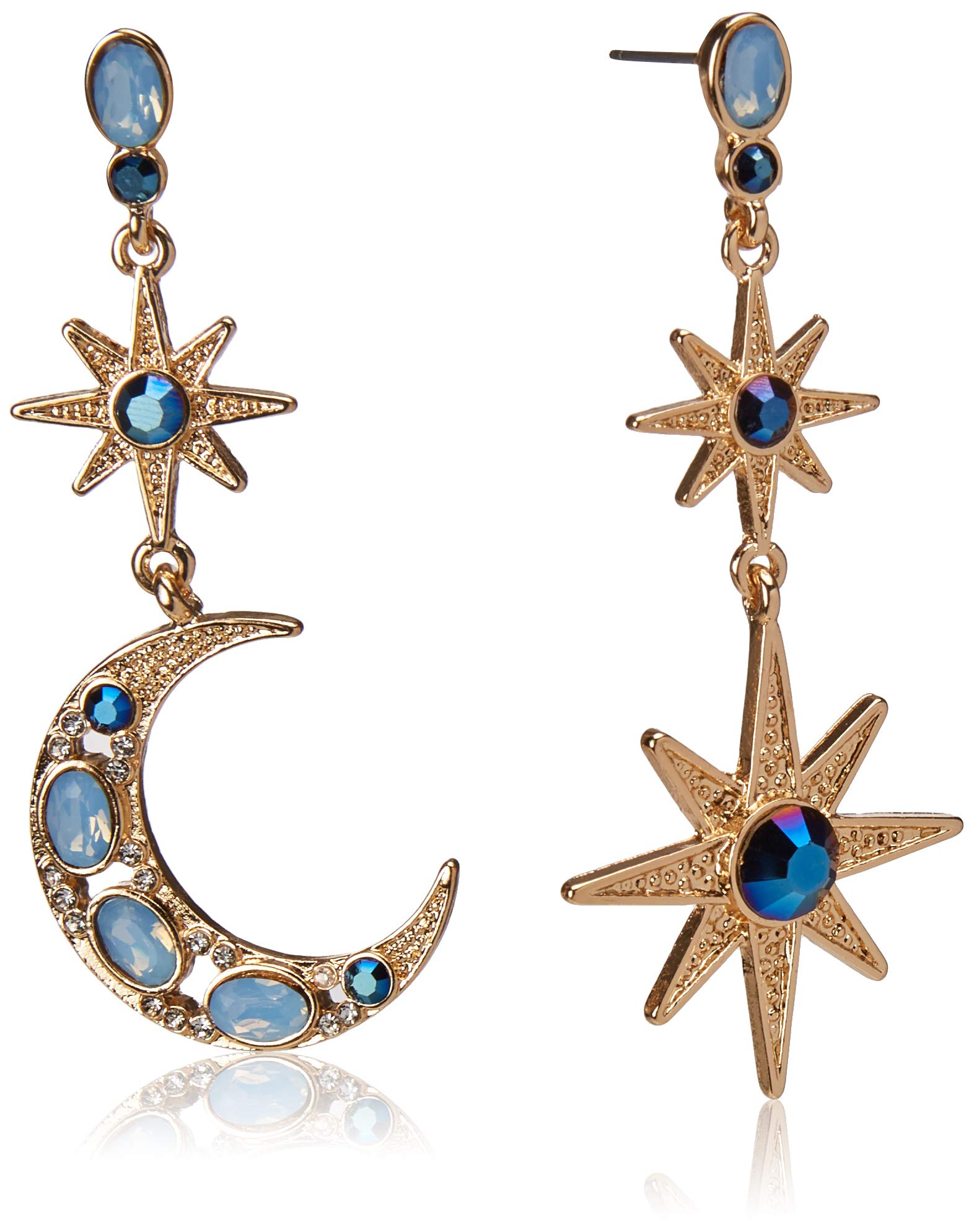 Celestial Moon & Star Drop Earrings