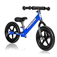 12 Inch Toddler Balance Bike, Lightweight Kids Balance Bike for 3-5 Year Old, Sturdy Toddler Bike with Adjustable Seat, Flat-Free Tires, No Pedal, Gift Bike for 18 Months to 5 Years