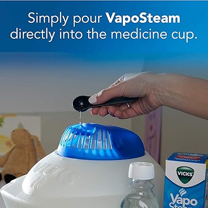 Vicks VapoSteam Medicated Liquid with Camphor, a Cough Suppressant, 8 Oz – VapoSteam Liquid Helps Relieve Coughing, for Use in Vicks Vaporizers and Humidifiers