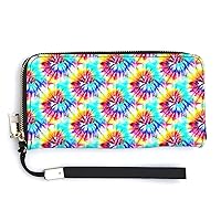 Tie Dye Pattern Fashionable Handheld Wallet Credit Card Change Handbag Travel Purses Money Organizers Cell Phone Bag