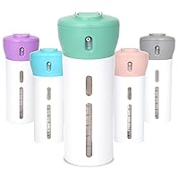 Travigo 4-in-1 Travel Dispenser Bottle, TSA Approved,Includes Four Empty Reusable 1.4 oz. (40 mL) Cosmetic Toiletry Containers for Sanitizer, Soap, Lotions, Skincare, Makeup Products (Green)