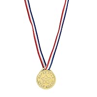 Fun Express Gold Super Star Medals - 12 Pieces - Educational and Learning Activities for Kids
