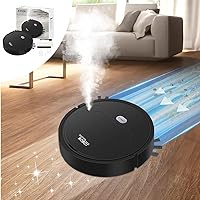 Robot Vacuum Cleaner Strong Suction Slim Robotic Vacuum Cleaner with Low Noise Smart Vacuum Robot Sweeping Home Carpet Cleaner for Hard Floors Robot Sweeper (Black)