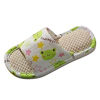 Girls Slippers Size 2 Toddler House Slippers For Boys Open Toe Cotton Comfort Slip On Indoor Girls Sandals with Pearls