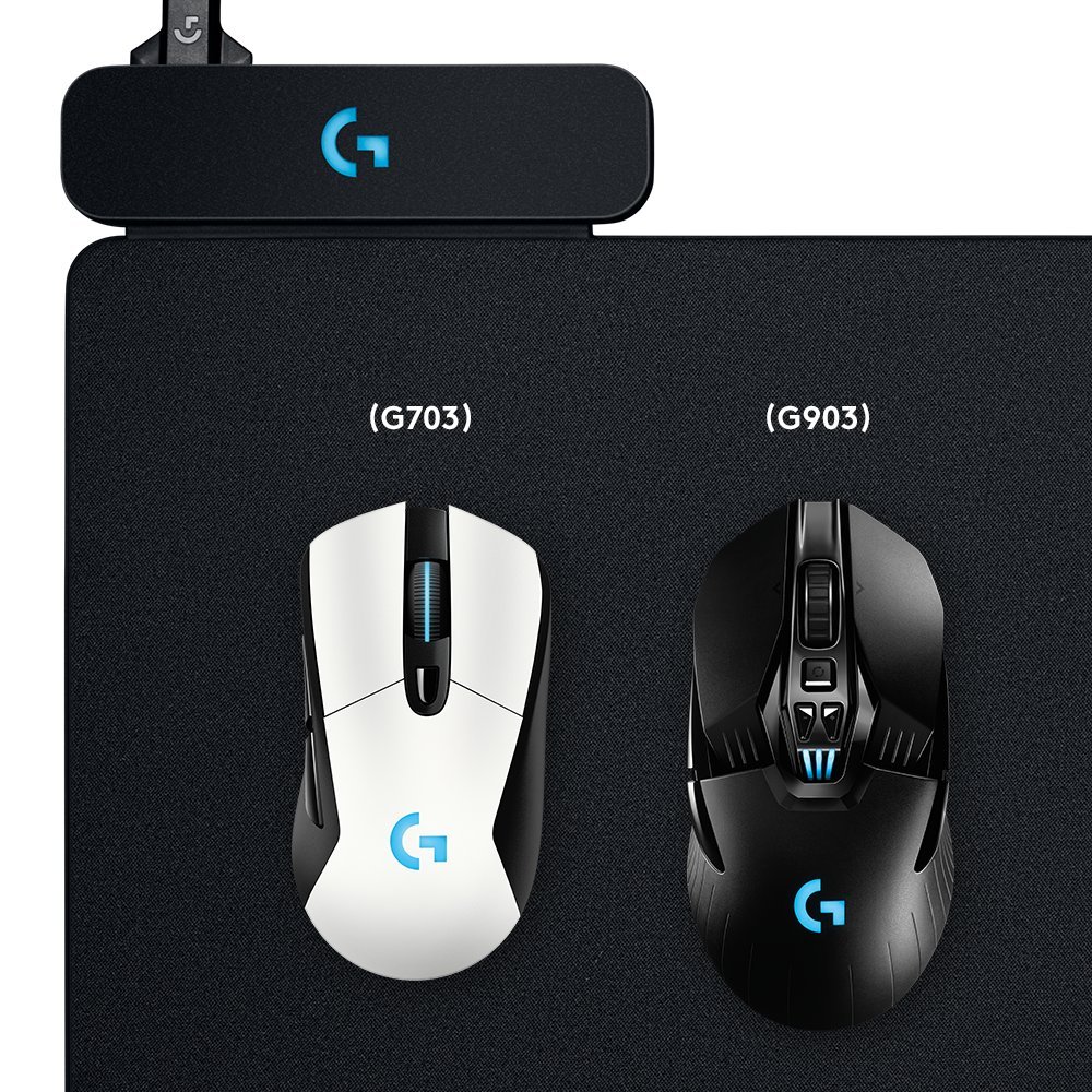 Logitech G Powerplay Wireless Charging System for G502 Lightspeed, G703, G903 Lightspeed and PRO Wireless Gaming Mice, Cloth or Hard Mouse Pad - Black