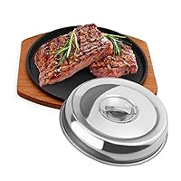 Sizzling Plate With Wooden Base & Cover, 9