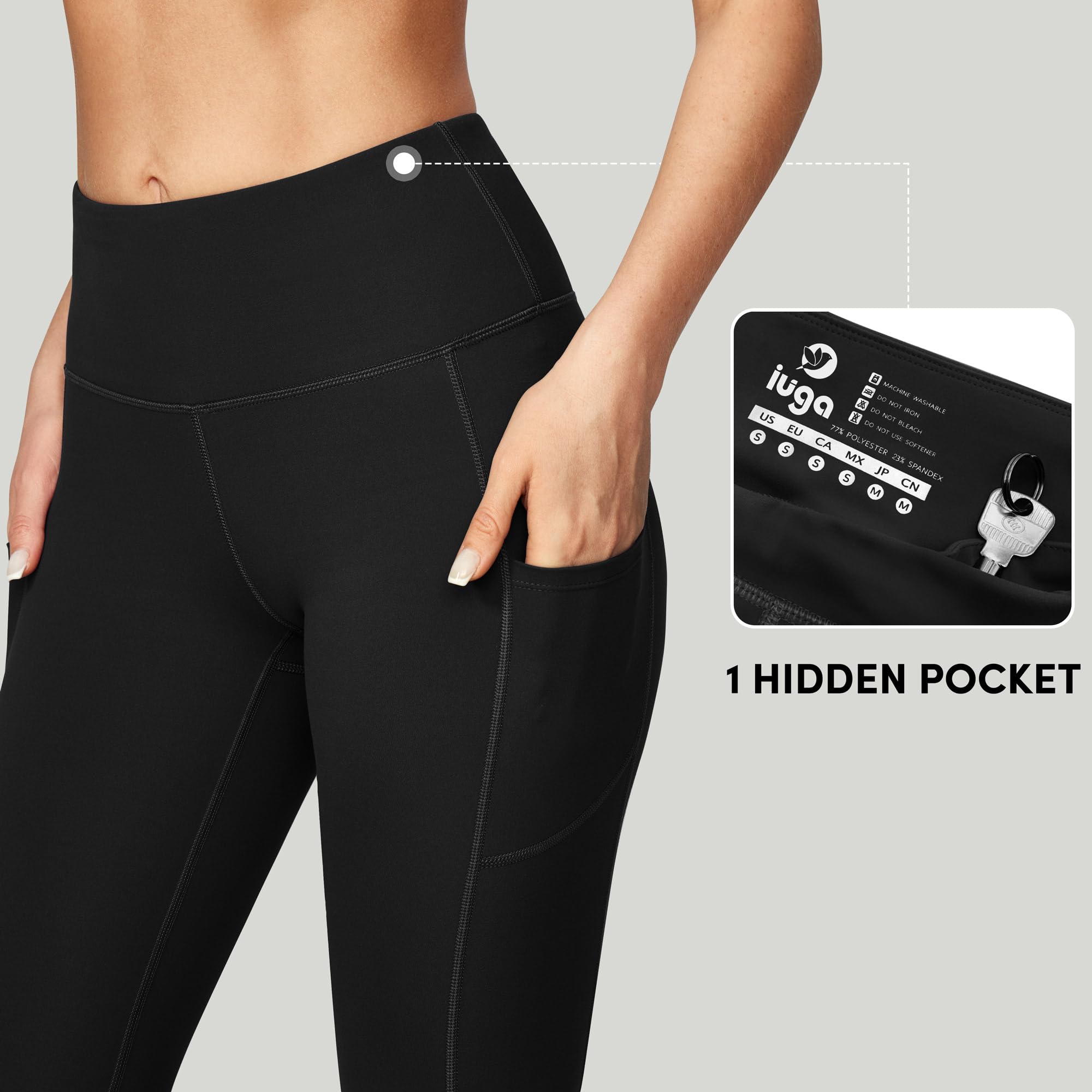 IUGA High Waist Yoga Pants with Pockets, Leggings for Women Tummy Control, Workout Leggings for Women 4 Way Stretch