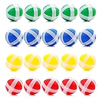 Grevosea 20 Pcs Hook and Loop Balls, Kids Darts Game Balls 1.3inch Sticky Balls for Fabric 4 Colors Kids Darts Game Accessories for Indoor Outdoor Dart Games 5pcs Each Color