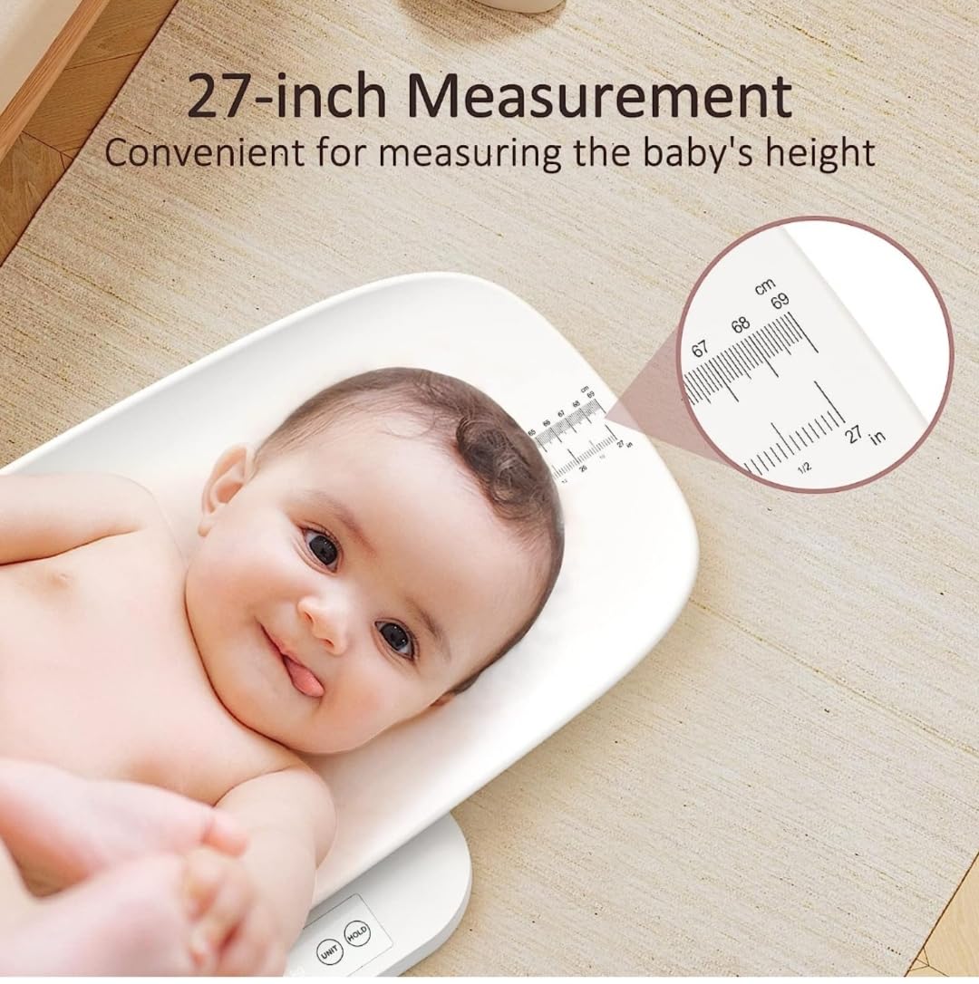 Filixtrue Digital Baby Scale with Hold Function, Pet Scale, Muti-Function Toddler Scale,Infant Scale Measure Adult/Puppy/Cat/Dog Weight (lb/kg/oz) and Height Track, LCD Display