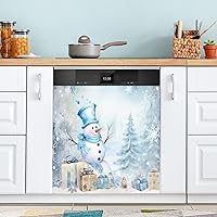 Christmas Winter Snowman Gift Dishwasher Magnet Cover Dishwasher Covers for The Front Magnetic Dishwasher Cover Panel Magnetic Refrigerator Cover for Kitchen Home Farmhouse Indoor - 23 X 26 in