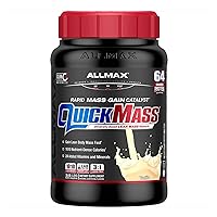 ALLMAX QUICKMASS, Vanilla - 3.5 lb - Rapid Mass Gain Catalyst - Up to 64 Grams of Protein Per Serving - 3:1 Carb to Protein Ratio - Zero Trans Fat - Up to 24 Servings