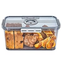 RISICULIS Bread Box for Kitchen Countertop, Airtight Loaf Bread Storage Container, Time Recording Bread Keeper with Lid, Bread Holder Bin for Homemade Bread, Bun, Bagel, Loaf