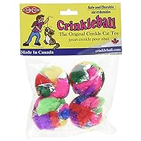 Cat Crinkle Balls 4-Pack - Mini Scrunch Ball Toys for Interactive Play - Premium, Foil Textured Crinkle Balls for Cats and Kittens - 1.5 Inches