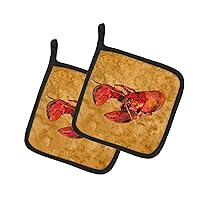 Caroline's Treasures 8715PTHD Lobster Pair of Pot Holders Kitchen Heat Resistant Pot Holders Sets Oven Hot Pads for Cooking Baking BBQ, 7 1/2 x 7 1/2
