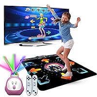YRPRSODF Dance Mat for Kids and Adults, Musical Electronic Dance Step Pad with 100+ Games, 200+Songs, HD Camera, HDMI, 2 Motion Sensor Controllers, MTV & Cartoon Modes, Toy Gift for Girls& Boys age 3+