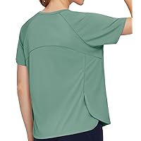 Origiwish Women's Short Sleeve Workout T-Shirt Quick Dry Running Gym Shirts Athletic Casual Yoga Tops