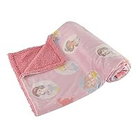 Disney Character Fuzzy Double Sided Mink and Sherpa Baby Blanket, Ultra-Soft and Plush Mink Sherpa Newborn Throw for Infants, Measures 30x35