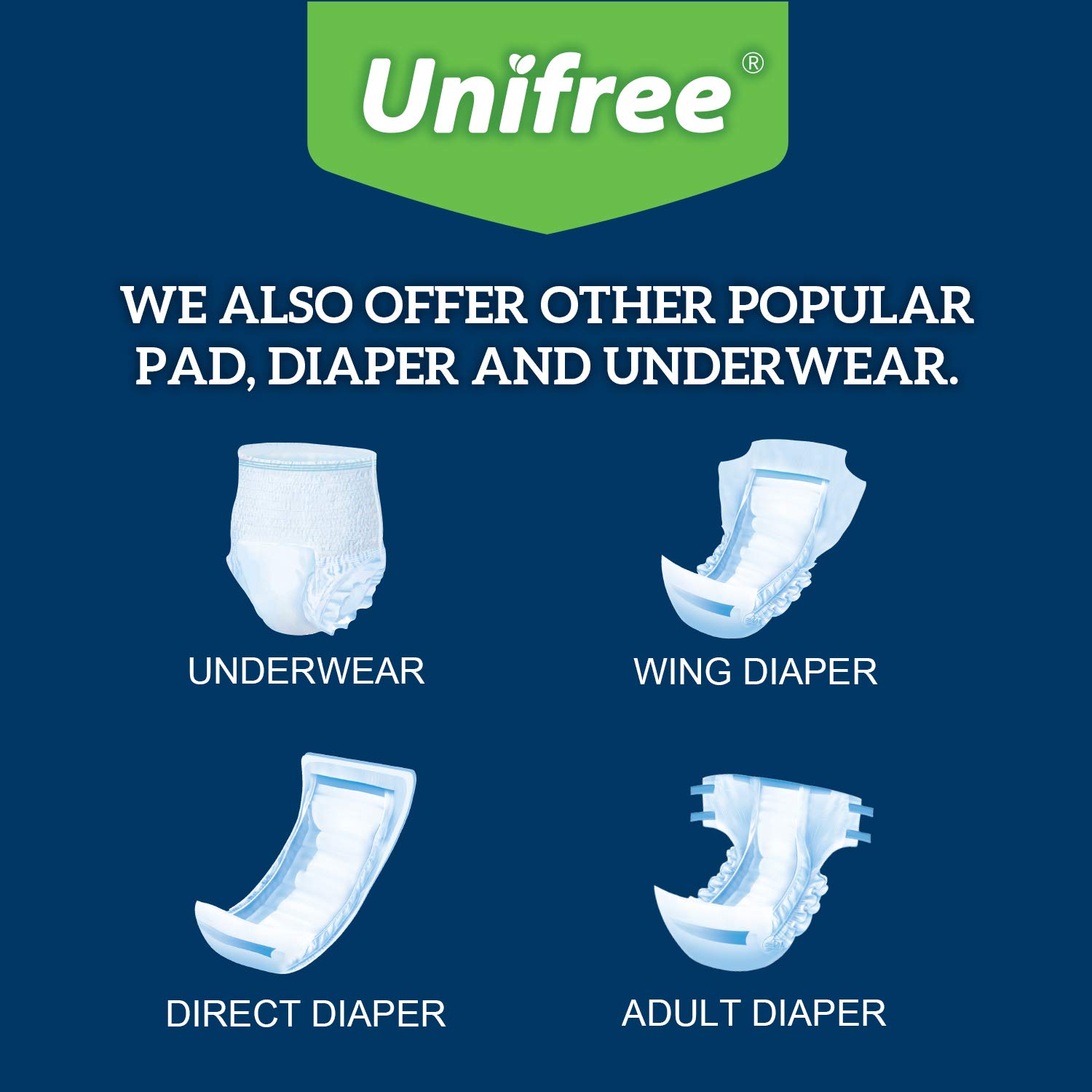 Unifree Disposable Underpads, Bed Pads, Incontinence Pad, Super Absorbent, 150 Count, Blue (S 17.5x23.5 Inch)