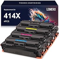 414X Toner Cartridges 4 Pack High Yield (with Chip) Remanufactured Replacement for HP 414X Toner Cartridge 414A W2020X for Laserjet Pro MFP M479fdw M454dw M479fdn M454dn M479dw Printer